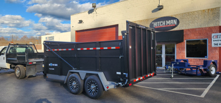 New 7 x 14 DUT15 BWISE Telescopic Ultimate Dump Trailer 15.4K **Hammertone Black/Gray Frame