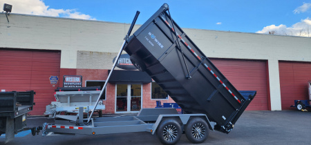 New 7 x 14 DUT15 BWISE Telescopic Ultimate Dump Trailer 15.4K **Hammertone Black/Gray Frame