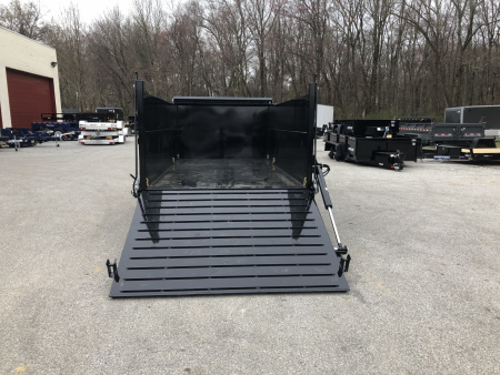 New 7 x 14 DUT15 BWISE Telescopic Ultimate Dump Trailer 15.4K **Hammertone Black/Gray Frame