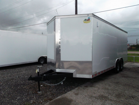 New 2026 Covered Wagon Trailers 8.5x20 Heavy Duty Cargo / Enclosed Trailer / XXL Package / 7ft Interior Height / 7000# Torsion Axles / Extra Wide Heavy Duty Ramp / .030 White Heavy Duty Skin / 48  RV Side Door / RV Step