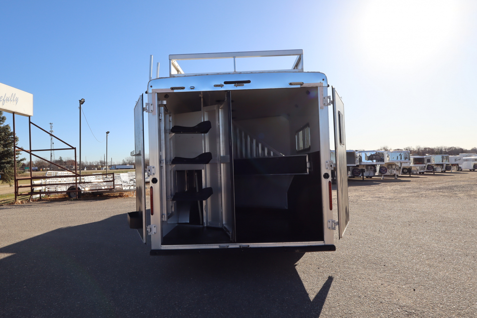 Used 2020 Bison Trailers Trail Boss 3 Horse LQ Slide Horse Trailer