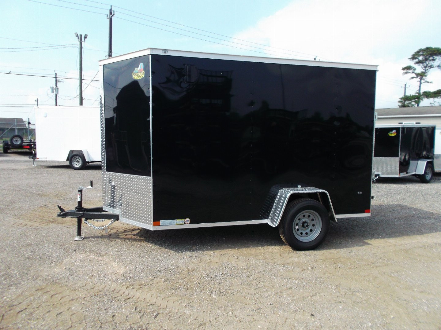 New 2026 Covered Wagon Trailers 6x10 Cargo / Enclosed Trailer / 6'6" Interior Height / Extra Wide Ramp Gate / RV Side Door /.030 Black Semi-Screwless Exterior