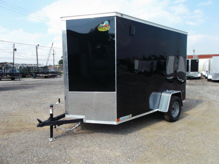New 2026 Covered Wagon Trailers 6x10 Cargo / Enclosed Trailer / 6'6" Interior Height / Extra Wide Ramp Gate / RV Side Door /.030 Black Semi-Screwless Exterior