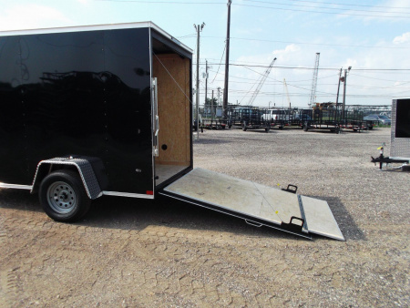 New 2026 Covered Wagon Trailers 6x10 Cargo / Enclosed Trailer / 6'6" Interior Height / Extra Wide Ramp Gate / RV Side Door /.030 Black Semi-Screwless Exterior