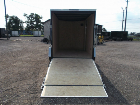 New 2026 Covered Wagon Trailers 6x10 Cargo / Enclosed Trailer / 6'6" Interior Height / Extra Wide Ramp Gate / RV Side Door /.030 Black Semi-Screwless Exterior