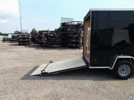 New 2026 Covered Wagon Trailers 6x10 Cargo / Enclosed Trailer / 6'6" Interior Height / Extra Wide Ramp Gate / RV Side Door /.030 Black Semi-Screwless Exterior