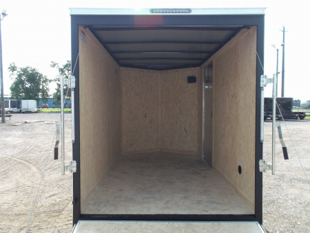 New 2026 Covered Wagon Trailers 6x10 Cargo / Enclosed Trailer / 6'6" Interior Height / Extra Wide Ramp Gate / RV Side Door /.030 Black Semi-Screwless Exterior