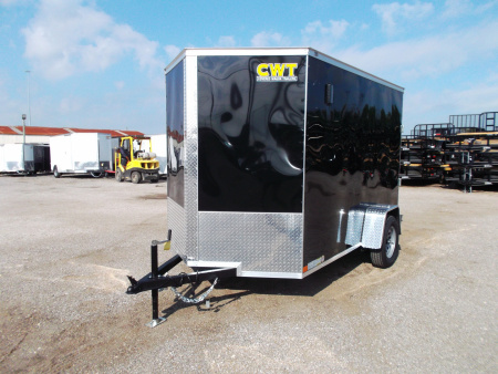 New 2026 Covered Wagon Trailers 6x10 Cargo / Enclosed Trailer / 6'6" Interior Height / Extra Wide Ramp Gate / RV Side Door /.030 Black Semi-Screwless Exterior