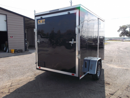 New 2026 Covered Wagon Trailers 6x10 Cargo / Enclosed Trailer / 6'6" Interior Height / Extra Wide Ramp Gate / RV Side Door /.030 Black Semi-Screwless Exterior