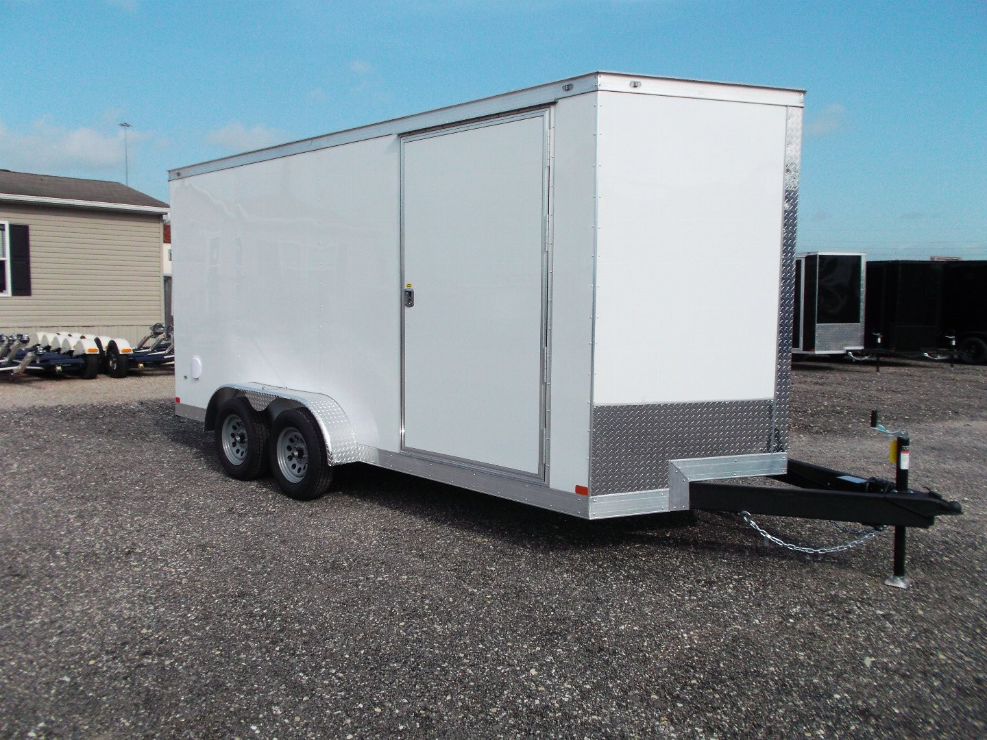 New 2026 Covered Wagon Trailers 7x14 Cargo Trailer / Enclosed Trailer / 7ft Interior / Extra Wide Ramp / 48" RV Door / .030 White Semi-Screwless Exterior