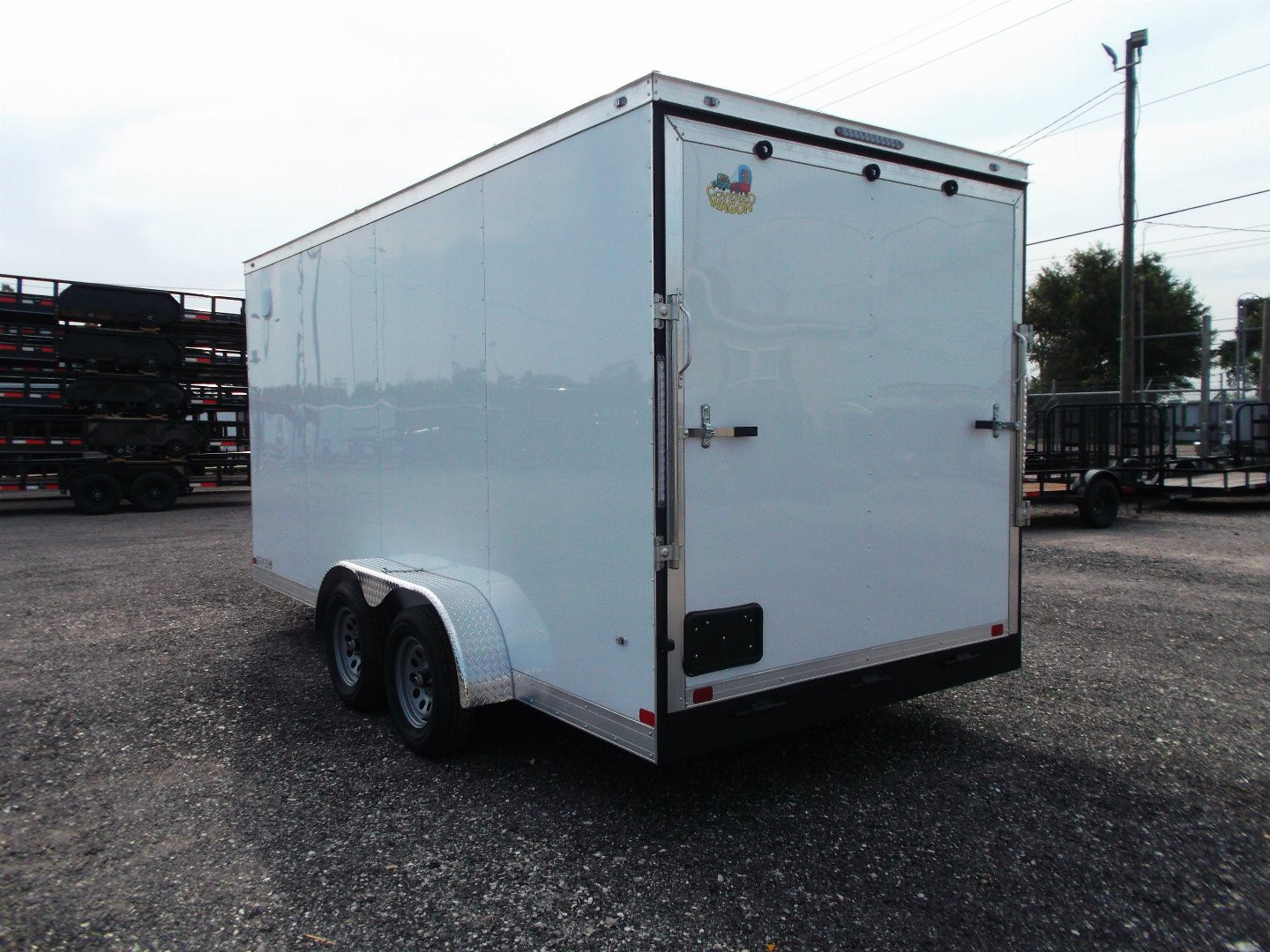 New 2026 Covered Wagon Trailers 7x14 Cargo Trailer / Enclosed Trailer / 7ft Interior / Extra Wide Ramp / 48" RV Door / .030 White Semi-Screwless Exterior