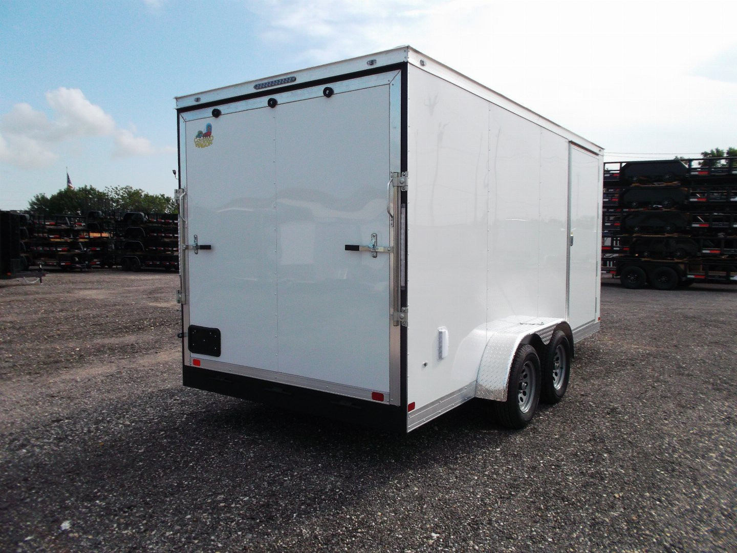 New 2026 Covered Wagon Trailers 7x14 Cargo Trailer / Enclosed Trailer / 7ft Interior / Extra Wide Ramp / 48" RV Door / .030 White Semi-Screwless Exterior