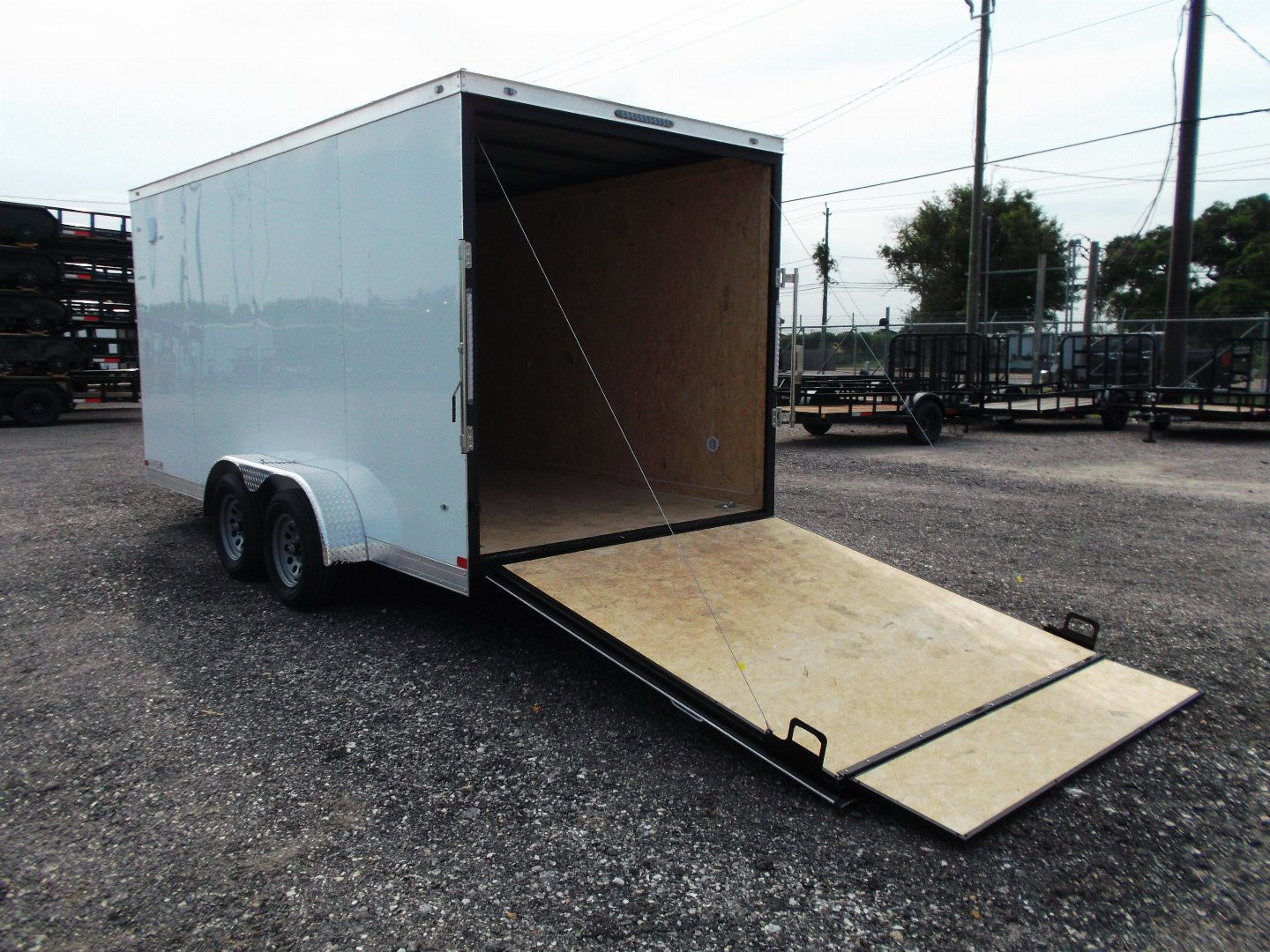 New 2026 Covered Wagon Trailers 7x14 Cargo Trailer / Enclosed Trailer / 7ft Interior / Extra Wide Ramp / 48" RV Door / .030 White Semi-Screwless Exterior