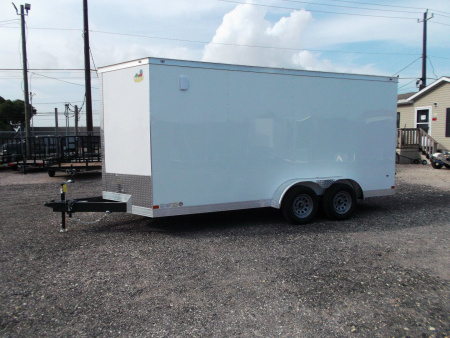 New 2026 Covered Wagon Trailers 7x14 Cargo Trailer / Enclosed Trailer / 7ft Interior / Extra Wide Ramp / 48" RV Door / .030 White Semi-Screwless Exterior