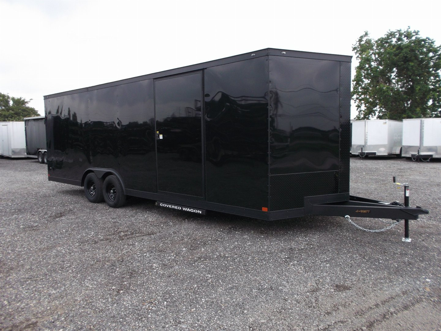 New 2026 Covered Wagon Trailers 8.5x24 Cargo Trailer / Enclosed Cargo Trailer / Enclosed Car Hauler / 7ft Interior / 5200# Axles / Extra Wide Ramp Door / 48" RV Side Door / Bed Lined RV Step / .030 Black Semi-Screwless Exterior / Black Out Package