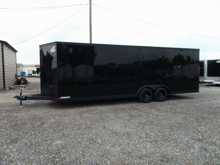 New 2026 Covered Wagon Trailers 8.5x24 Cargo Trailer / Enclosed Cargo Trailer / Enclosed Car Hauler / 7ft Interior / 5200# Axles / Extra Wide Ramp Door / 48" RV Side Door / Bed Lined RV Step / .030 Black Semi-Screwless Exterior / Black Out Package