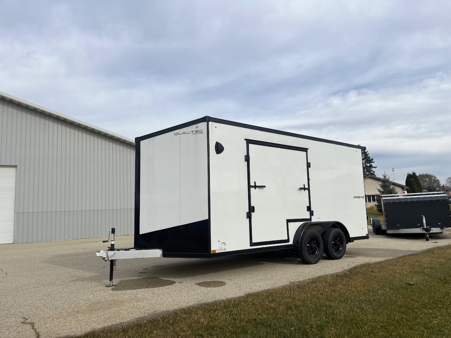 New 2025 Qualitec Aluminum 7.5' x 16'+30" Aerostar w/ UTV Package, Escape Door, Spare Tire & Mount Cargo / Enclosed Trailer