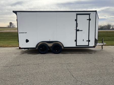 New 2025 Qualitec Aluminum 7.5' x 16'+30" Aerostar w/ UTV Package, Escape Door, Spare Tire & Mount Cargo / Enclosed Trailer