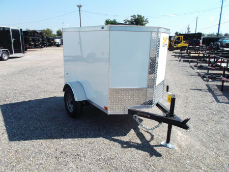 New 2026 Covered Wagon Trailers 4x6 Cargo Trailer / Enclosed Trailer / LEDs / Radials / 1 Piece Roof / Semi-Screwless Exterior / Bed Lined Frame and Tongue