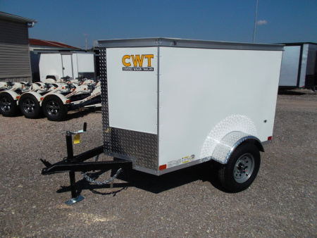 New 2026 Covered Wagon Trailers 4x6 Cargo Trailer / Enclosed Trailer / LEDs / Radials / 1 Piece Roof / Semi-Screwless Exterior / Bed Lined Frame and Tongue