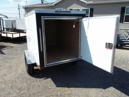 New 2026 Covered Wagon Trailers 4x6 Cargo Trailer / Enclosed Trailer / LEDs / Radials / 1 Piece Roof / Semi-Screwless Exterior / Bed Lined Frame and Tongue