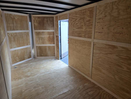 New 7 x 16 Homesteader Intrepid V-Nose Cargo Trailer, 7k GVWR ***6" Extra Height, Black Out Package, Ramp Door, Tie Downs