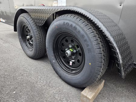 New 7 x 16 Homesteader Intrepid V-Nose Cargo Trailer, 7k GVWR ***6" Extra Height, Black Out Package, Ramp Door, Tie Downs