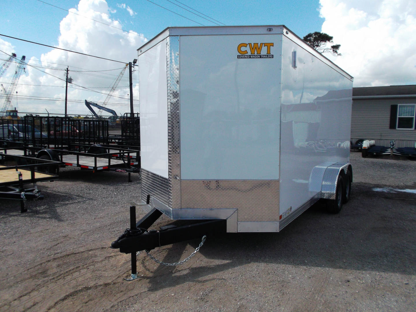 New 2026 Covered Wagon Trailers 7x16 Cargo Trailer / Enclosed Trailer / 7ft Interior / Extra Wide Ramp / 48" RV Door / .030 White Exterior