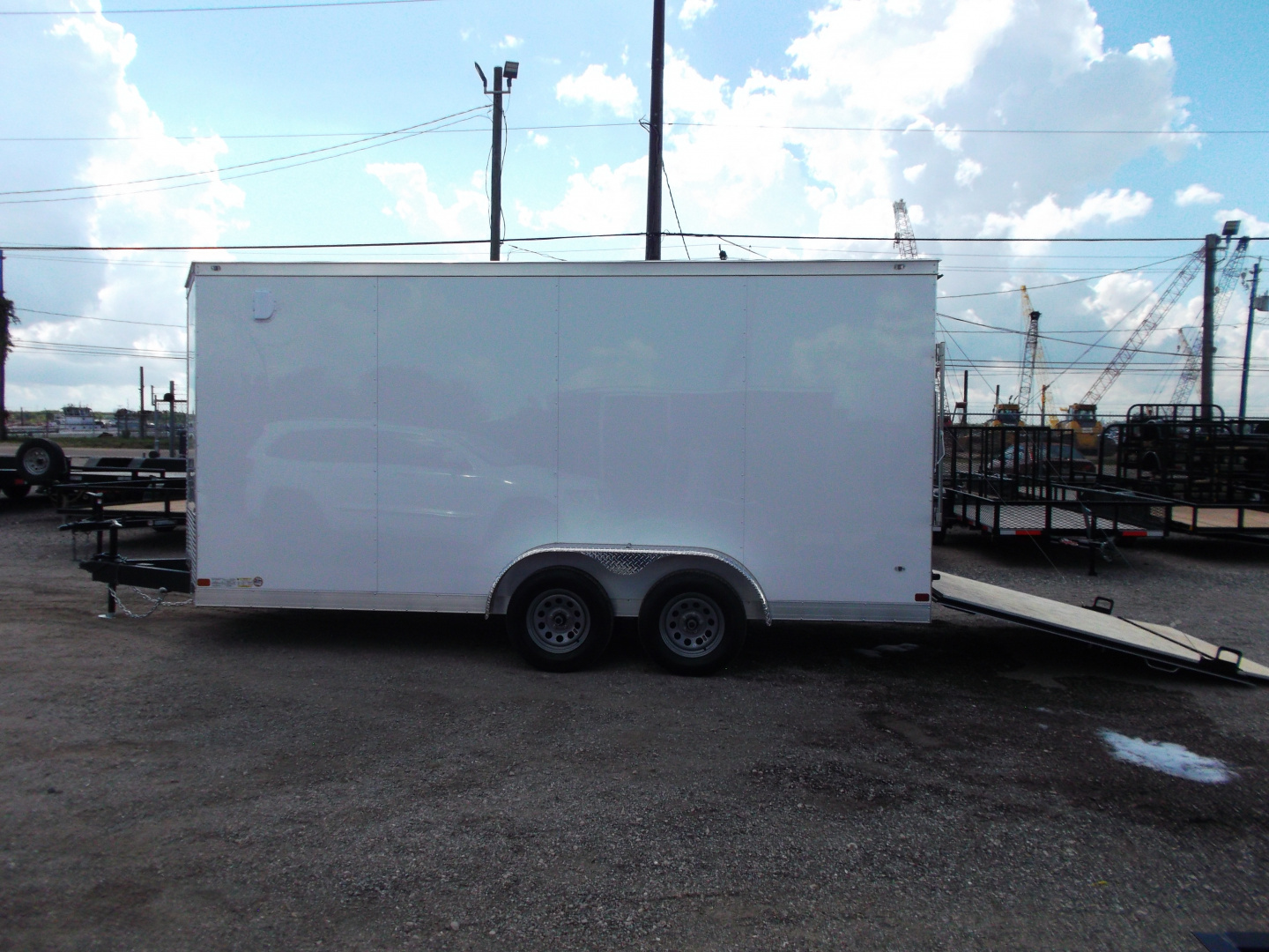 New 2026 Covered Wagon Trailers 7x16 Cargo Trailer / Enclosed Trailer / 7ft Interior / Extra Wide Ramp / 48" RV Door / .030 White Exterior