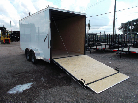 New 2026 Covered Wagon Trailers 7x16 Cargo Trailer / Enclosed Trailer / 7ft Interior / Extra Wide Ramp / 48" RV Door / .030 White Exterior