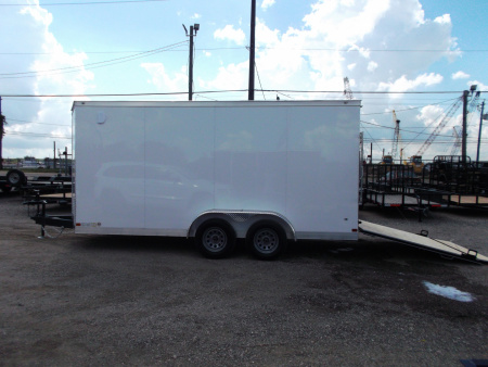 New 2026 Covered Wagon Trailers 7x16 Cargo Trailer / Enclosed Trailer / 7ft Interior / Extra Wide Ramp / 48" RV Door / .030 White Exterior