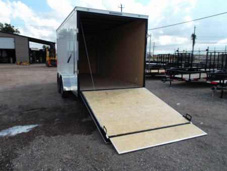 New 2026 Covered Wagon Trailers 7x16 Cargo Trailer / Enclosed Trailer / 7ft Interior / Extra Wide Ramp / 48" RV Door / .030 White Exterior