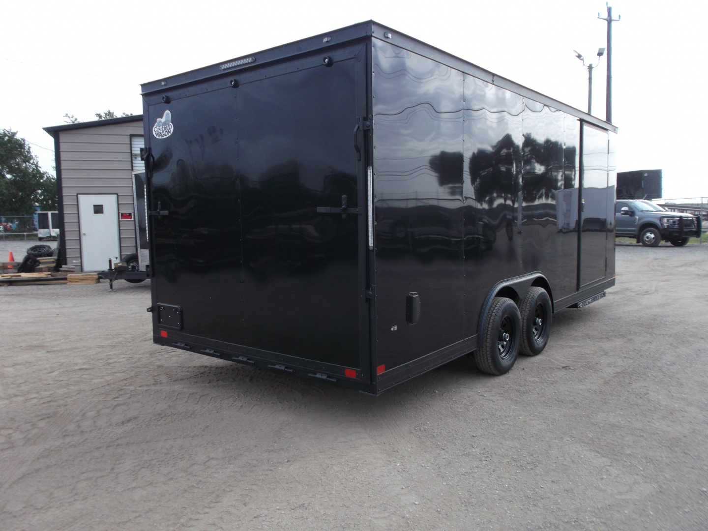 New 2026 Covered Wagon Trailers 8.5x20 Cargo / Enclosed Trailer / Car Hauler / 5200# Axles / 7ft Interior / 60" Triple Tube Tongue / 48" RV Door / Extra Wide Ramp / .080 Black Skin / Black Out Package