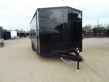 New 2026 Covered Wagon Trailers 8.5x20 Cargo / Enclosed Trailer / Car Hauler / 5200# Axles / 7ft Interior / 60" Triple Tube Tongue / 48" RV Door / Extra Wide Ramp / .080 Black Skin / Black Out Package