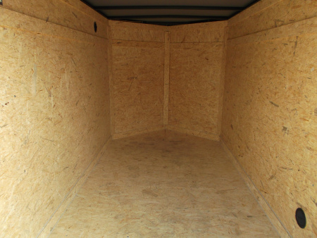 New 2026 Covered Wagon Trailers 5x8 Single Axle Cargo Trailer / Enclosed Trailer / Ramp / LED's / .030 Black Semi-Screwless Exterior / Bed Lined Tongue and Frame