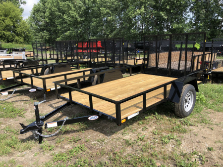 New 2025 AMO 6.4X10 W/ LED LIGHTS AND SPRING ASSIST GATE Landscape Trailer