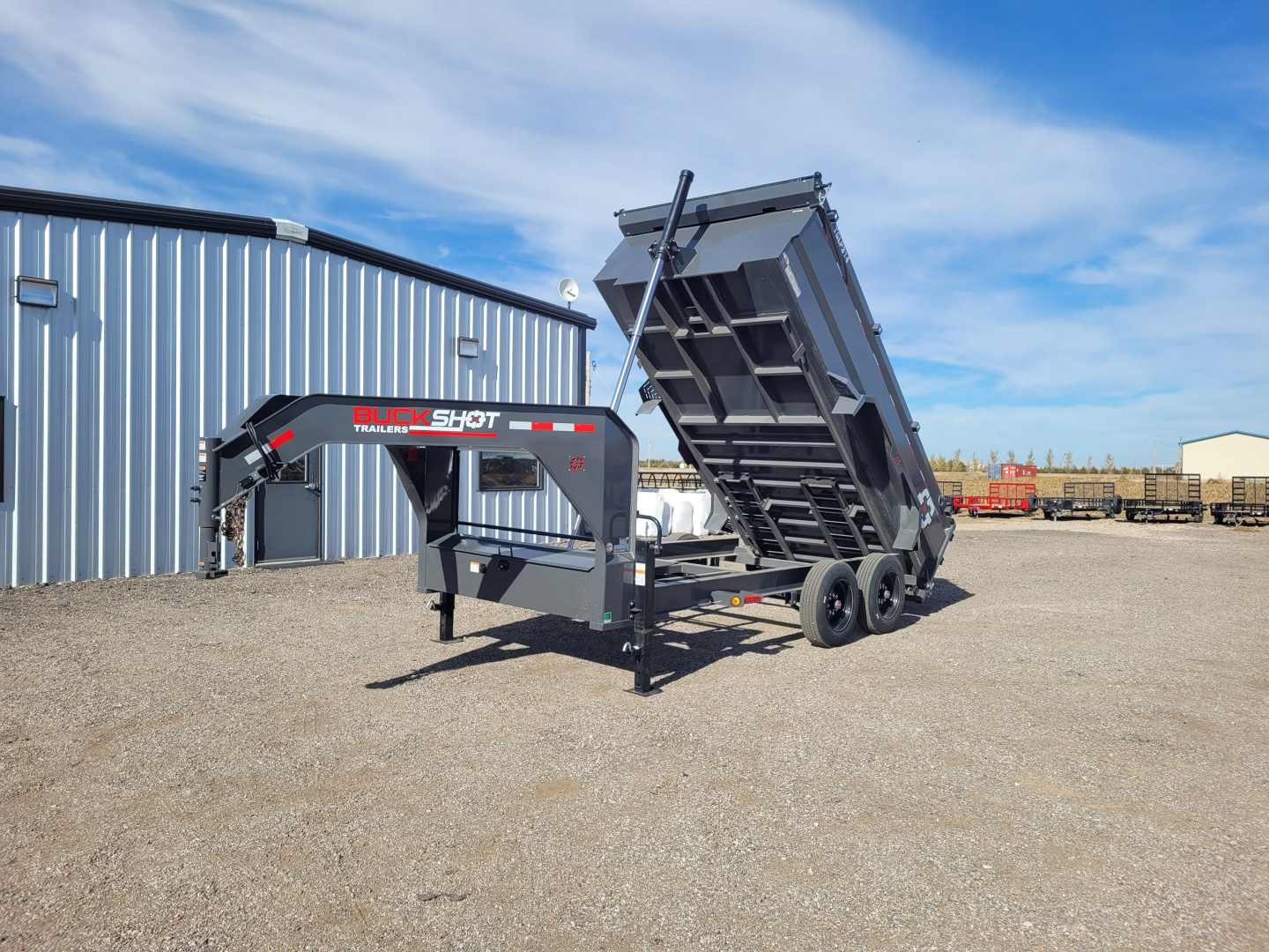 New 2026 Buckshot 83"x14' Telescopic Gooseneck Dump Trailer W/3' Sides/8KAxles