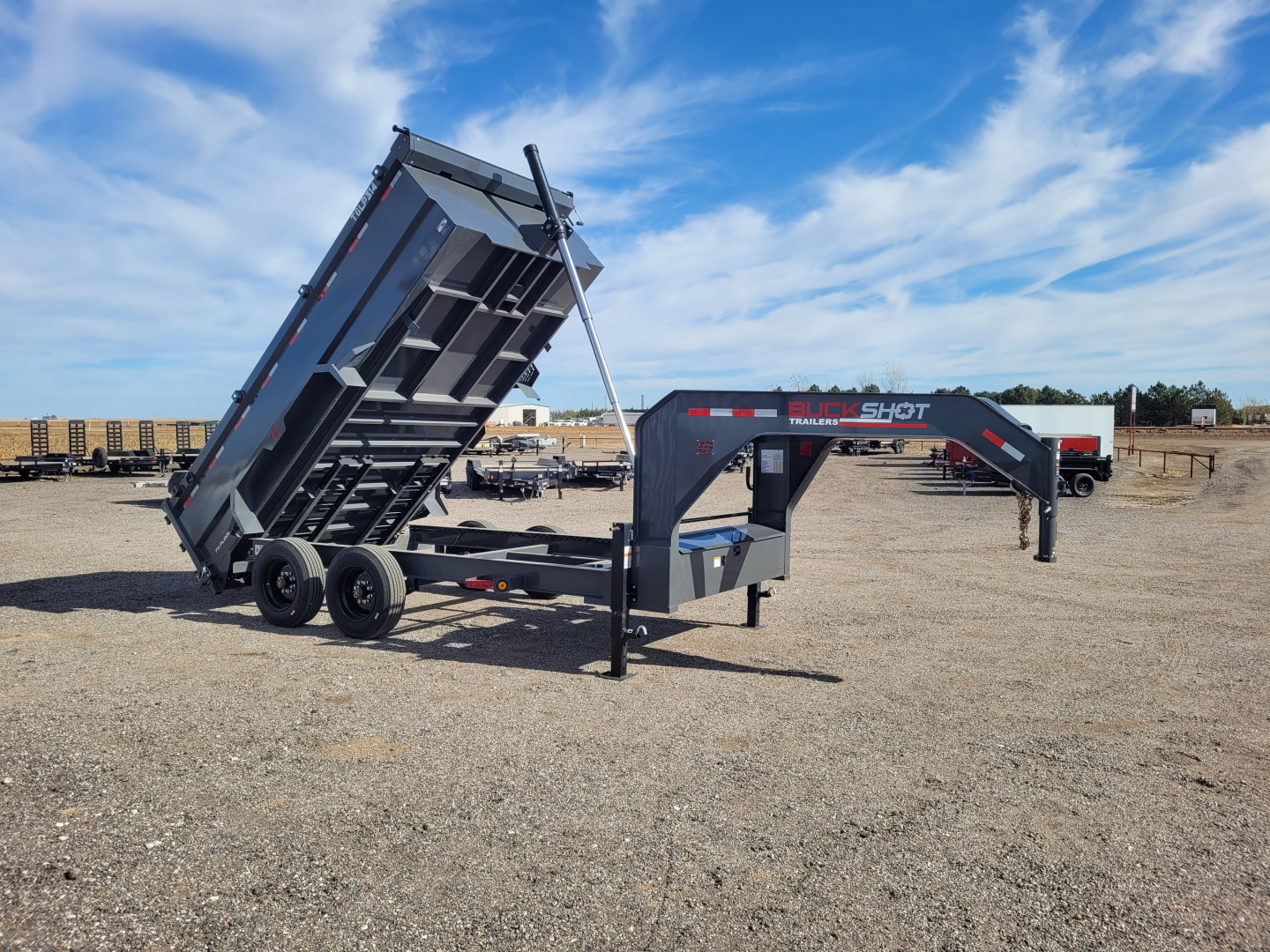 New 2026 Buckshot 83"x14' Telescopic Gooseneck Dump Trailer W/3' Sides/8KAxles