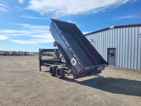 New 2026 Buckshot 83"x14' Telescopic Gooseneck Dump Trailer W/3' Sides/8KAxles