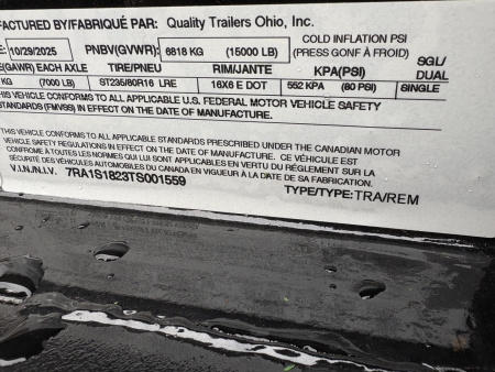 New 2026 Quality Trailers 18' 15K Skid Steer Equipment Trailer