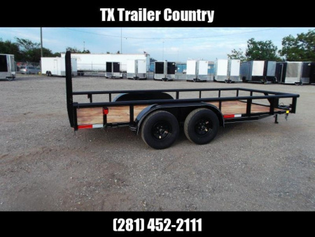 New 2026 J&C Trailers 83x16 Utility Trailer / Pipetop / 4ft Heavy Duty Ramp Gate / Electric Brakes / 2" Bulldog Coupler