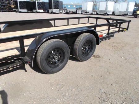 New 2026 J&C Trailers 83x16 Utility Trailer / Lowboy Trailer / 2" Bulldog Coupler / 5ft Slide Out Ramps