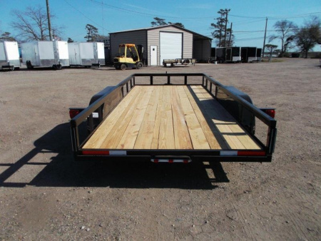 New 2026 J&C Trailers 83x16 Utility Trailer / Lowboy Trailer / 2" Bulldog Coupler / 5ft Slide Out Ramps