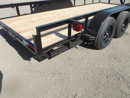 New 2026 J&C Trailers 83x16 Utility Trailer / Lowboy Trailer / 2" Bulldog Coupler / 5ft Slide Out Ramps