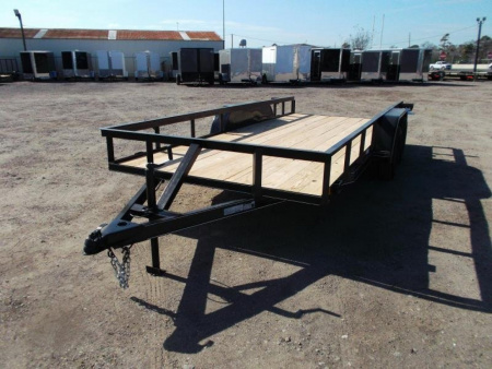 New 2026 J&C Trailers 83x16 Utility Trailer / Lowboy Trailer / 2" Bulldog Coupler / 5ft Slide Out Ramps