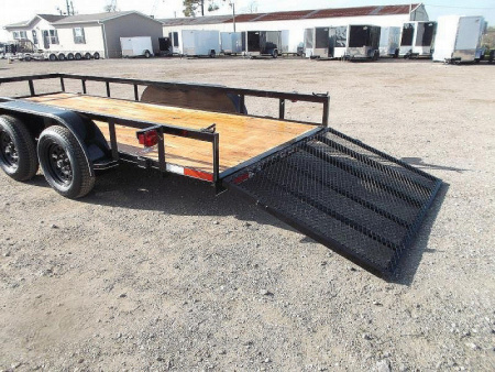 New 2026 J&C Trailers 83x14 Utility Trailer / Lowboy Trailer / 4ft Ramp Gate / Electric Brakes / 2" Bulldog Coupler