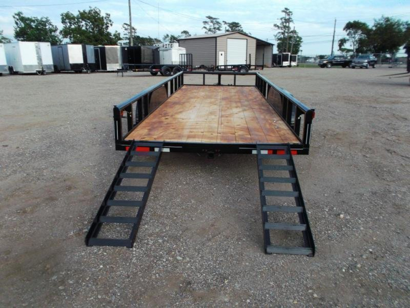 New 2026 J&C Trailers 83x20 Utility Trailer / Lowboy Trailer / 5ft Slide Out Ramps / Electric Brakes / 2" Bulldog Coupler / Heavy Duty Pipetop
