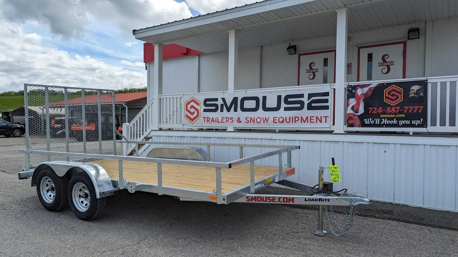 New 2026 Load Rite 7x14 Tandem ALL GALVANIZED Utility w/ Spring Assist Gate