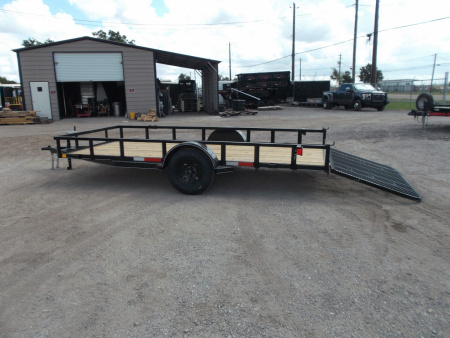 New 2026 J&C Trailers 77x14 Utility Trailer / UTV Trailer / C-Channel Wrap Tongue / 2" Bulldog Coupler / 4ft Ramp Gate