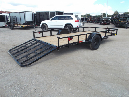 New 2026 J&C Trailers 77x14 Utility Trailer / UTV Trailer / C-Channel Wrap Tongue / 2" Bulldog Coupler / 4ft Ramp Gate